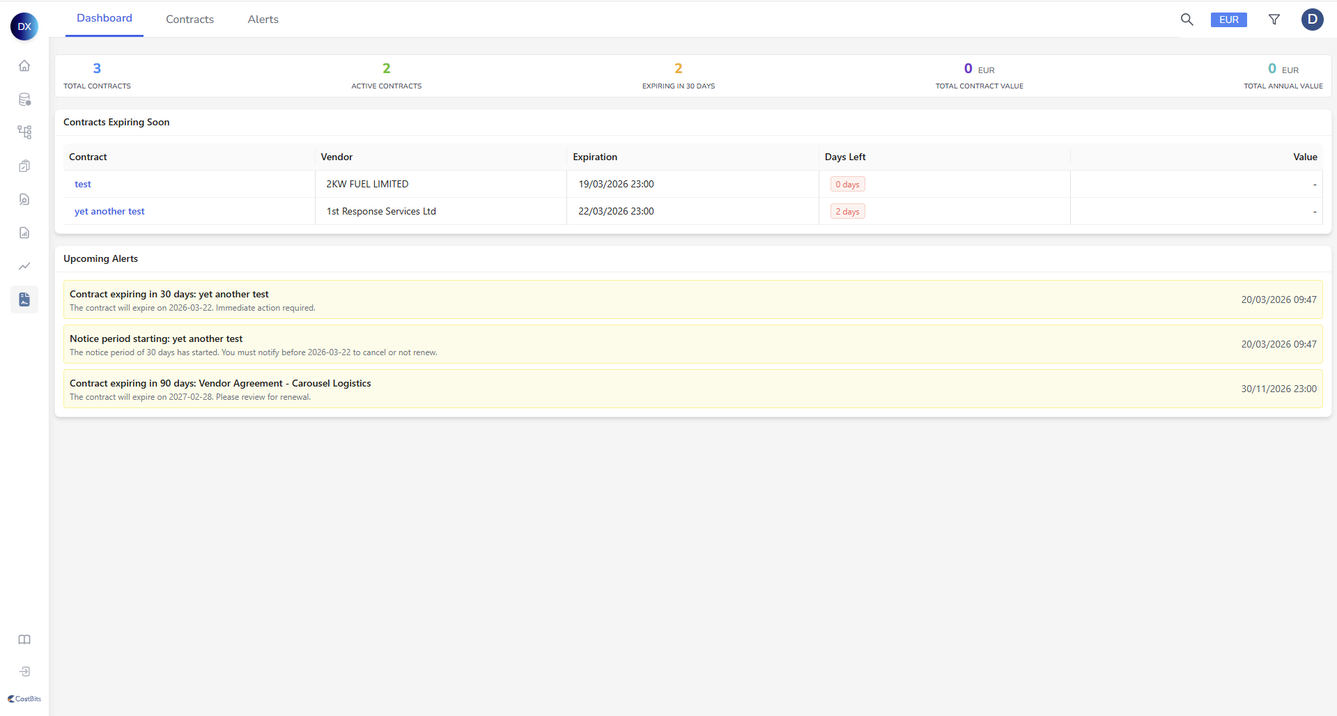 Contract landing page Contract landing page